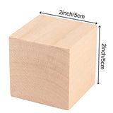 HOIGON 20 PCS 2 Inch Wooden Cubes Unfinished Wood Blocks, Natural Premium Square Blank Wooden Block for Craft Decorating Puzzle Painting Making DIY HOIGON