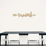 Teamwork Right Arrow Wood Sign Home Decor Wall Art Hanging Rustic Unfinished 18" x 4" Woodums