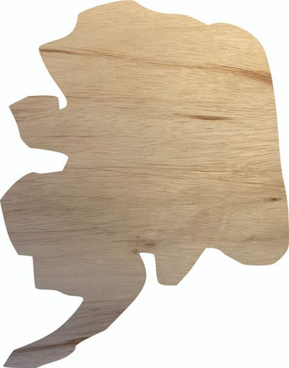 Alaska Wooden State 1" Cutout, Unfinished Real Wood State Shape, Craft