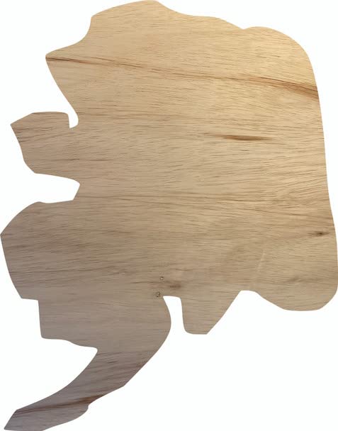 Alaska Wooden State 1" Cutout, Unfinished Real Wood State Shape, Craft - WoodArtSupply