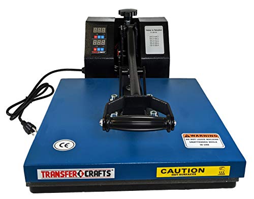 Transfer Crafts T-Shirt Heat Press & Digital Sublimation Machine (15x15 Blue) Transfer Crafts