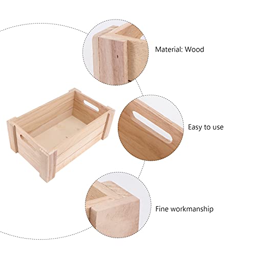 Zerodeko Wooden Storage Bin Wooden Storage Bin Wooden Tabletop Nesting Crates Decorative Mail Holder Box Farmhouse Wood Box for Document Stationery Zerodeko