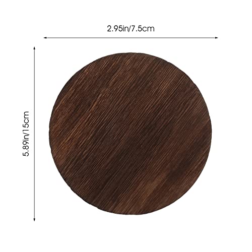 Zerodeko 5pcs Carbonized Round Wood Chips Unfinished Wood Shield Plaque DIY Wood Ornaments Wood Slices Centerpieces Blank Wood Slices Unfinished Zerodeko