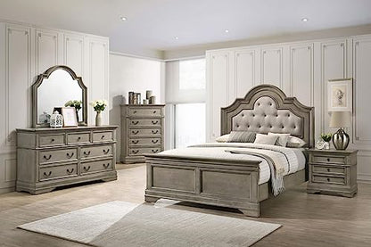 Coaster Manchester 5-Piece Wood Eastern King Panel Bedroom Set in Brown