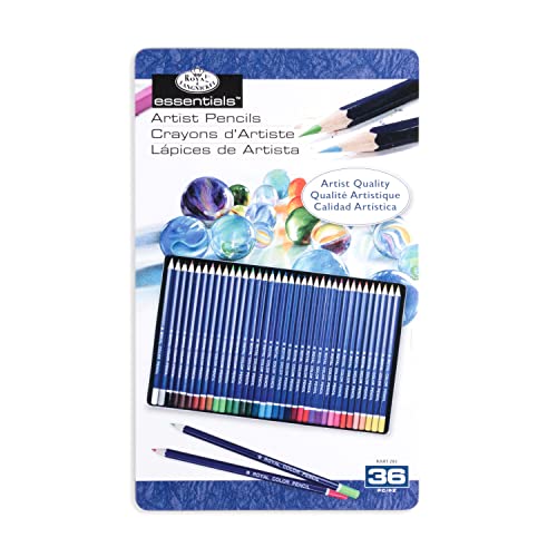 Royal & Langnickel Essentials 36pc Artist Color Pencil Tin Set - WoodArtSupply