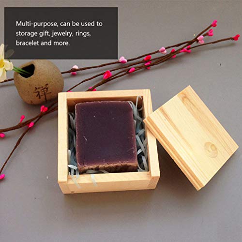 10pcs Wooden Unfinished Box Bamboo Soap Dish Natural Wood Soap Box with Lid Bar Soap Tray Holder for Bathroom Counter Shower Mini Wooden Jewelry Box DOITOOL