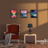 Magicfly 3 Pack Paint by Number for Adults Beginner, Moon Lake Landscape DIY Painting by Number Kit, Easy Acrylic Paint by Numbers on Canvas, 9x12 Magicfly