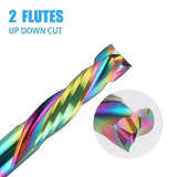 Spiral Router Bits Up Down Compression Bit with DLC Coating, 1/4 inch Cutting Diameter, 1" Cutting Length,1/4 inch Shank Solid Carbide CNC End Mill HOZLY