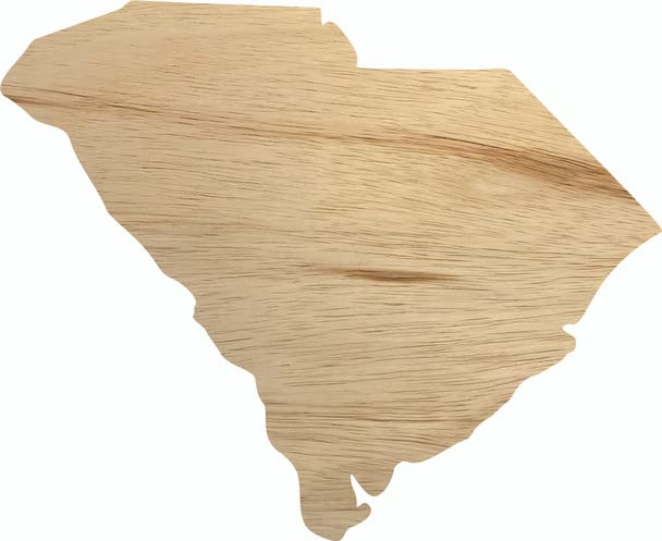 South Carolina Wooden State 4" Cutout, Unfinished Real Wood State Shape, Craft NEXTCraft