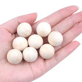 Natural Wooden Balls, 50 Pieces Unfinished Round Wood Mini Wood Craft Balls for DIY Jewelry Making Art Design(20mm) Jdesun