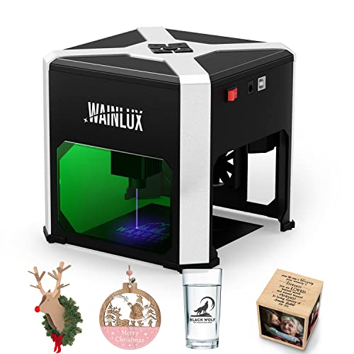 Laser Engraver WAINLUX K6 Pro, 3000mW Laser Engraving Machine, 0.05mm Accuracy, BT Connection Portable Mini Laser Cutter Engraver Tool for Wood Vinyl WAINLUX