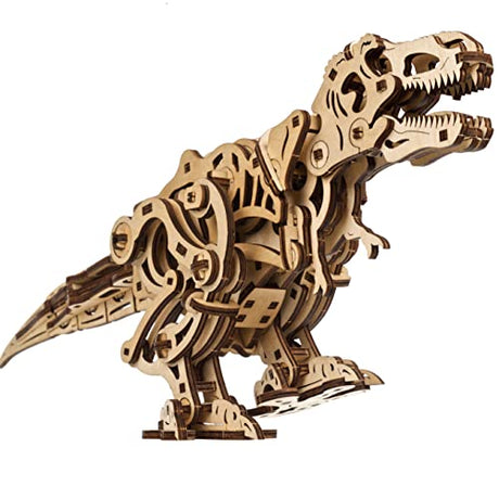 UGEARS Dinosaur 3D Model Kits - Jurassic Walking Tyrannosaurus Rex 3D Wooden Puzzles for Adults and All Family- Dinosaur Model Kit Wooden Puzzles - UGEARS