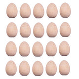 Kisangel 20pcs Unfinished Wood Eggs Smooth Flat Bottom Wooden Easter Craft Eggs for Easter Display Smooth Ready to Paint and Decorate Kisangel