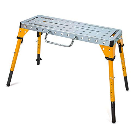 Dewalt Adjustable Height Portable Steel Welding Table and Work Bench, 18 x 46-inch Tabletop, Folding Legs, Carrying Handle, and Cord Minder DEWALT
