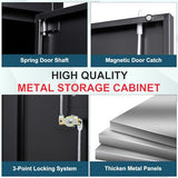 MIIIKO Metal Storage Cabinet with Locking Doors, Black Garage 5 Shelves, 18'' Deep Locker for Garage, Industrial, Commercial, Workshop and Basement MIIIKO