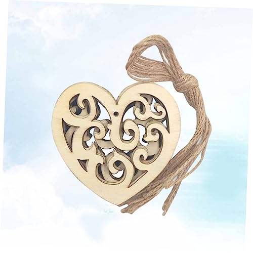 Anneome 10pc Wood Log Slices Unfinished Wood Slices Heart Shaped Wood Heart Wood Slices Unfinished Wood Cutouts Wood Heart Confetti Wood Log Discs - WoodArtSupply