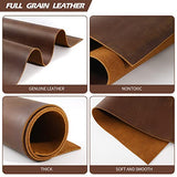 RingSun 12''X24'' Genuine Leather Sheets for Crafts Full Grain Leather Tooling Leather (2mm) Thick Cowhide Leather Pieces Square, Dark Brown Ringsun