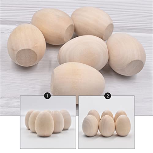 Unomor Wedding Decorations Childrens Toys 12pcs Unfinished Wood Easter Craft Eggs Wooden Fake Eggs for Crafts and Easter Egg Ornaments Wedding Unomor
