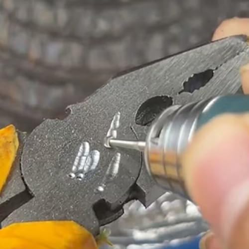 Luo ke 6 Pcs 3/32 Inch Shank Tungsten Steel Engraving Router Bits, Olive Amber Carving Drill Bits for Rotary Tool (2.3mm Carving bits) Luo ke