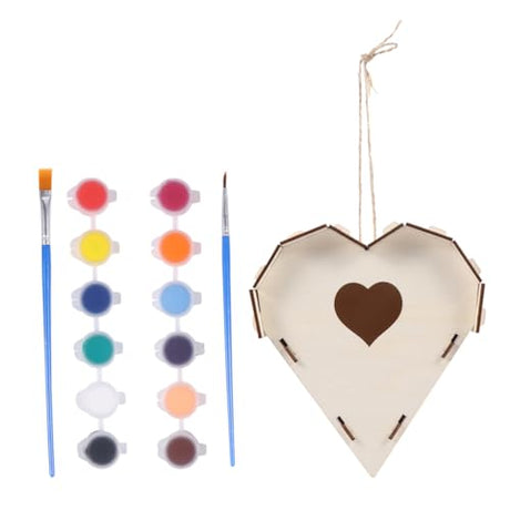 SEWOART 1 Set Bird House Wooden Birds Unfinished Birdhouse Bird Feeding House Kids Paint Bird Nest DIY Painting Bird Huse DIY Bird DIY Wood SEWOART