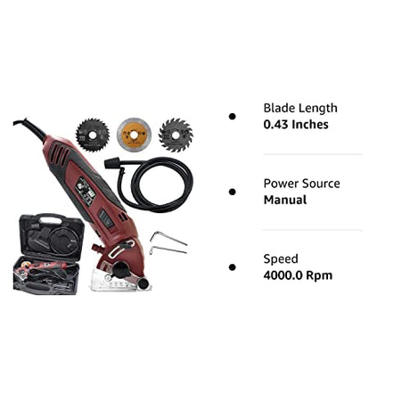 Multifunction Mini Circular Saw Machine Set, 400W High Powered Circular Saw Machine, Professional Compact Circular Saw with 3 Carbide Tipped Blade PureZoneA