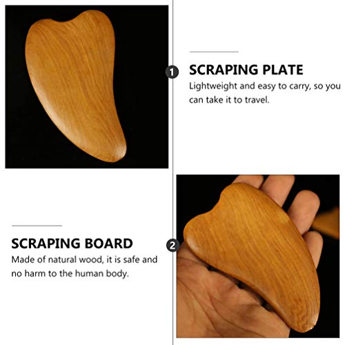 EXCEART 2pcs Wooden Scraping Massage Tool Heart- shaped Wood Face Scraping Board Facial Body Care Scraping Plate Therapy Tool, Anti Cellulite, Manual EXCEART
