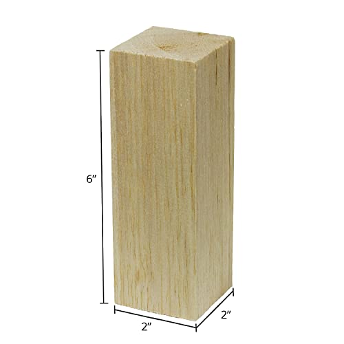 Super Bird Creations SB50018 Balsa Blocks 2x2x6" (4pk) for Bird Toys, Small Animal Chew Blocks, Carving and Crafting Super Bird Creations