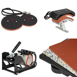 F2C 5 in 1 Pro Heat Press Machine 12x15 Digital Heat Transfer Sublimation Swing-Away for Hat Mug Plate Cap T-Shirt 360-degree Rotation Multifunction F2C