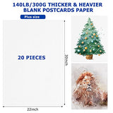 Fuutreo 20 Sheets Watercolor Paper 22 x 30" Large 140 lb Heavyweight Drawing Paper White Painting Art Paper for Beginners, Artists and Professionals Fuutreo