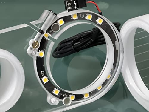 Clear Dust boot/shoe for Onefinity CNC milling machine + LED light ring - 65mm router body diameter - 2-1/4" Shop vac or 2-1/2 vacuum flex hose Generic