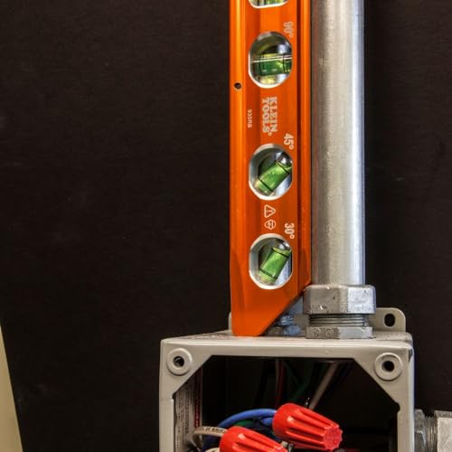 Klein Tools 935RB Torpedo Level, 8-Inch Billet Magnetic Level, 0/30/45/90 Degree Vials, V-Groove, Tapered Nose, High-Visibility Vial and Body Klein Tools