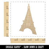 Eiffel Tower Paris France Doodle Unfinished Wood Shape Piece Cutout for DIY Craft Projects - 1/8 Inch Thick - 4.70 Inch Size Sniggle Sloth