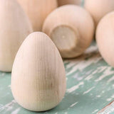 Pack of 54 Unfinished Wood Eggs with Flat Bottoms by Factory Direct Craft - Wooden Natural Blank Eggs for DIY Easter Holiday Crafts - Size: 1-5/8" H Factory Direct Craft