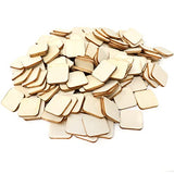 Honbay 200PCS 2.2cm/0.9inch Square Shaped Round Corner Unfinished Blank Wood Pieces Wood Slices Wood Chips Embellishments for DIY Crafts, Home HONBAY