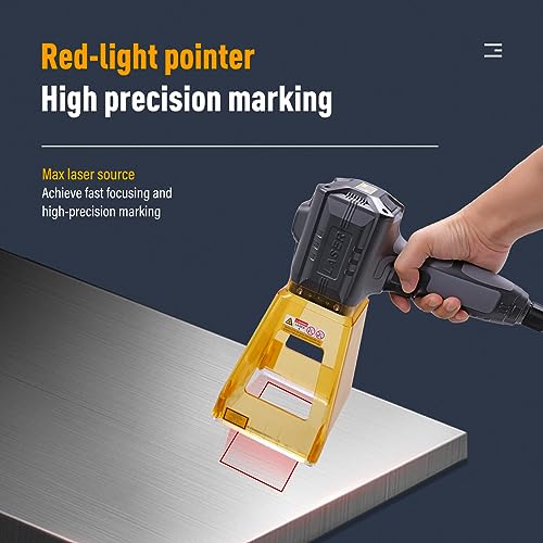 Portable Handheld Laser Marking Machine 30W Fiber Laser Engraving Machine 70 * 70mm Marking Area for Gold Silver Copper Steel Paper Plastic Glass