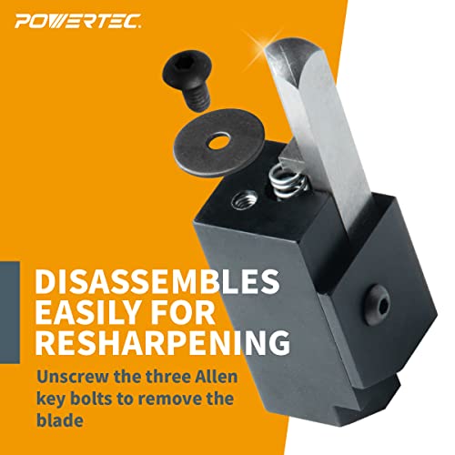 POWERTEC 71036 Squaring Chisel w/Premium Grade HSS Blade | Hinge Recess Corner Wood Chiseling Tool POWERTEC