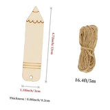 Tofficu 10pcs Wooden Blank Pencil Shaped Bookmark Tag Bookmarks Unpainted Wood Bookmark Hollow Bookmark for DIY Unpainted Unfinished DIY Bookmark DIY Tofficu