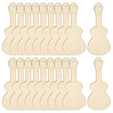 Honbay 20PCS Unfinished Guitar Shaped Wooden Cutouts Music Themed Wood Discs Slices with Twines for DIY Crafts Home Decoration Craft Project HONBAY