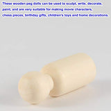 KOHAND 150 Pack Unfinished Wooden Peg Dolls, Natural Wooden Peg Doll Body, Wooden Peg Doll People for DIY Crafts, Wedding,Home Party Decoration KOHAND