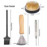 WANDIC Flower Frog Set, 4 Pcs Ikebana Tools Round Flower Holder & Needle Straightening Tool & Cleaning Brushes for Floral Arrangement Art WANDIC