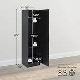 Prepac Elite Black 16" Storage Cabinet with Adjustable Shelves Prepac