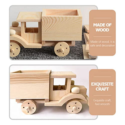 Kisangel Christmas Decorations 2 Sets Wooden Car Model 3D Unfinished Puzzles Build Car Kit Science Experiments Educational Building Table Art