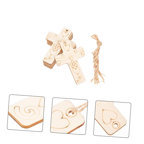 50 Sets Blank Cross Wood Piece Wood Crafts Woody Decorations for Home Cross Wood Slices Wood Cross Ornaments Unfinished Wood Cross Unfinished Wooden SEWACC