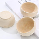 COHEALI 4pcs Wooden Bowl,Pinch Bowls,Mini Unfinished Bowls,Wooden Craft Bowls, Acacia Wood Small Bowls for Dipping Sauce,Nuts,Snacks COHEALI
