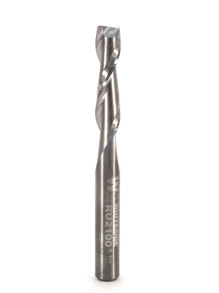 Whiteside Router Bits RU2100 Standard Spiral Bit with Up Cut Solid Carbide 1/4-Inch Cutting Diameter and 1-Inch Cutting Length - WoodArtSupply