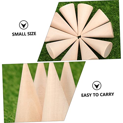 NOLITOY 60 Pcs Diy Cone Unfinished Wooden Toys Cone Bracket Ring Holder Jewelry-rings Ring Display Stands Wood Cone Wood Storage Racks Jewelry Ring NOLITOY