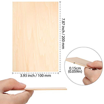 Pack of 10 Balsa Wood Sheets, Thin Balsa Wood Sheets, Unfinished Plywood Board for House Planes, DIY Boat Model Projects (200 x 100 x 1.5 mm)