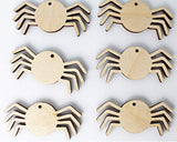 ALL SIZES BULK (12pc to 100pc) Unfinished Wood Wooden Laser Cutout Halloween Spider Dangle Earring Jewelry Blanks Shape Charms Crafts Made in Texas Texan Wood Crafts