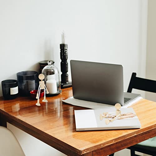 TEHAUX Wooden Peg Dolls, Unfinished Wooden Robot Unfinished Doll Bodies DIY Wooden Figures Wooden Toys for DIY Arts Crafts 6pcs TEHAUX