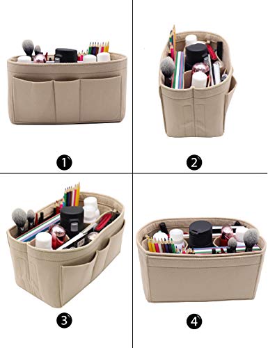 LEXSION Felt Insert Bag Organizer Bag In Bag For Handbag Purse Organizer Fits Speedy Neverful 8010 Beige M LEXSION